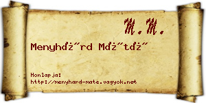 Menyhárd Máté névjegykártya